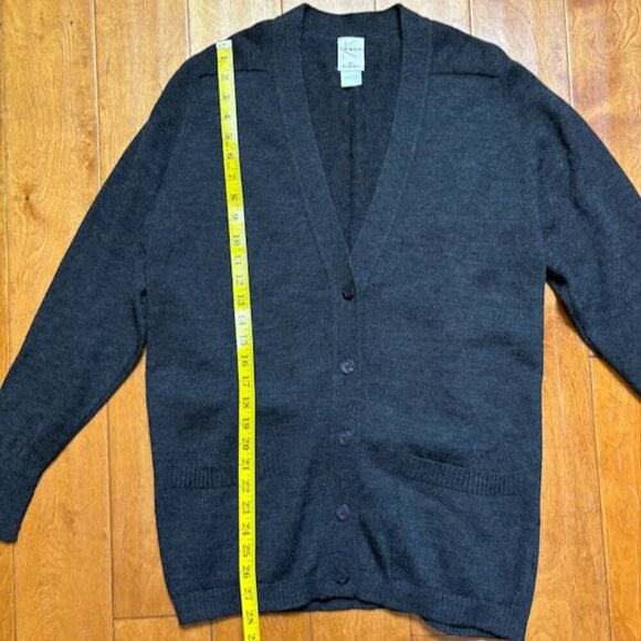 Vintage Kasha de Rodier Women Wool Cardigan Size *L Academia Oversized Boyfriend - Picture 6 of 9